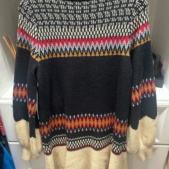 Anthropologie Black and Cream Cowl Neck Sweater with Nordic Pattern - Picture 8 of 8